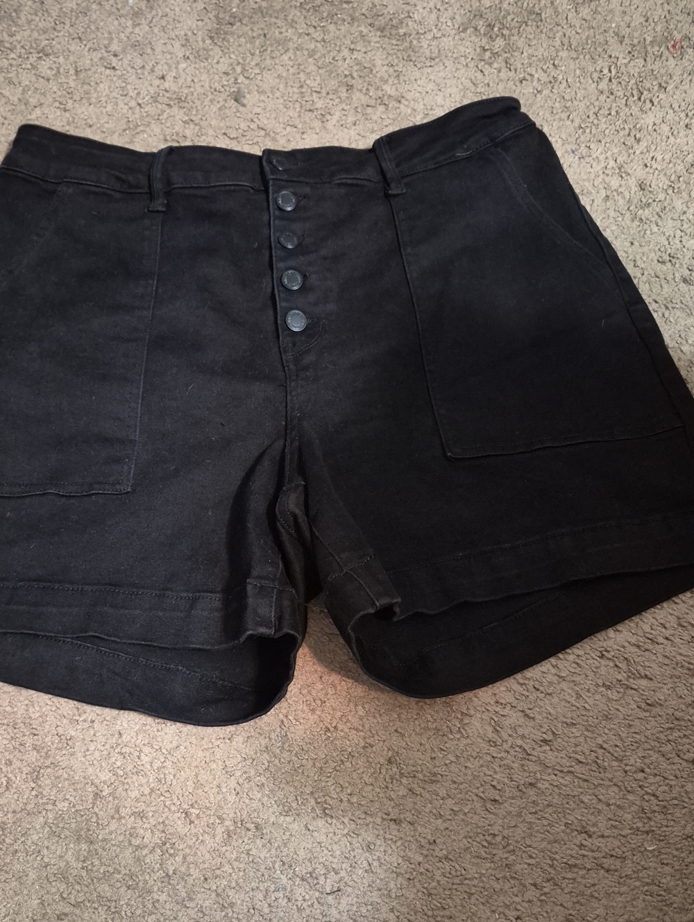 Judy Blue Black High-Waist Button-Front Women's Shorts
